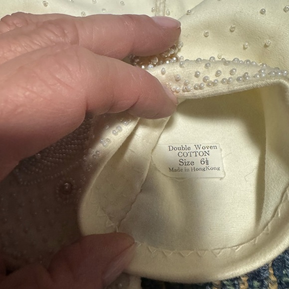 Vintage Beaded White Cotton Long Evening Gloves. Size 6.5 NWT - Picture 5 of 6